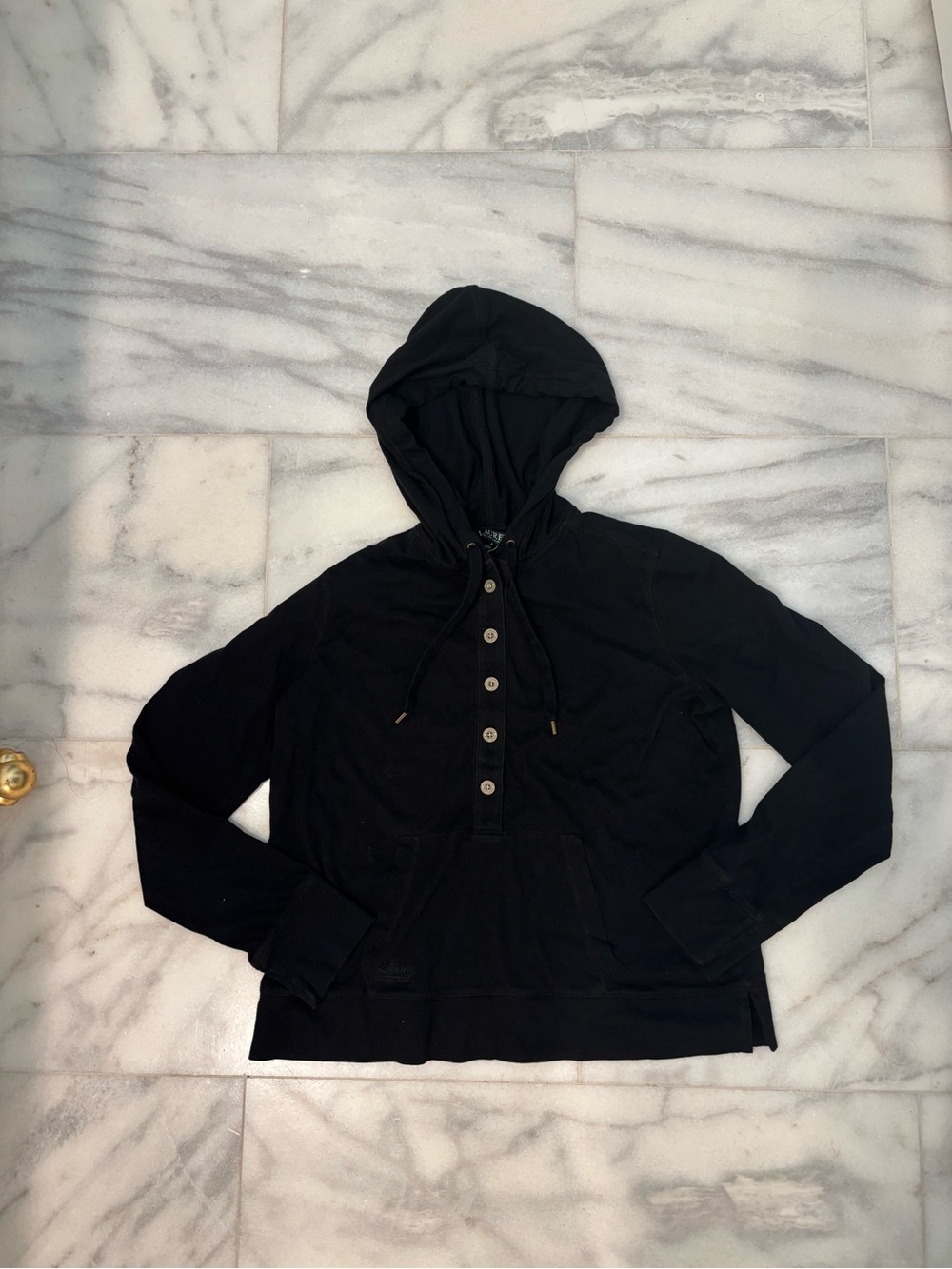 Polo by Ralph Lauren Black Hooded Button Pullover